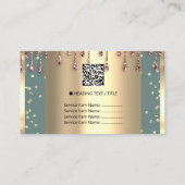 Logo Hair Makeup Nails Drift SPA QR Code Drip Mint Visitekaartje (Achterkant)