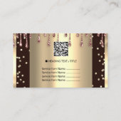 Logo Hair Makeup Nails Drift SPA QR Code Drip Roos Visitekaartje (Achterkant)