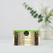 Logo Hair Makeup Nails Drift SPA QR Code Drives Visitekaartje (Staand voorkant)