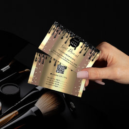 Logo Hair Makeup Nails Drift SPA QR Code Gold Skin Visitekaartje