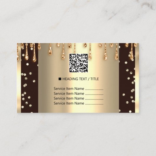 Logo Hair Makeup Nails Drift SPA QR Code Gold Visitekaartje (Achterkant)