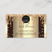 Logo Hair Makeup Nails Drift SPA QR Code Gold Visitekaartje (Voorkant)