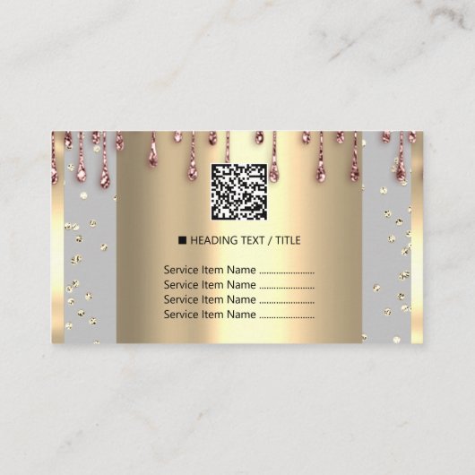Logo Hair Makeup Nails Drift SPA QR Code Grey Visitekaartje (Achterkant)
