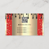 Logo Hair Makeup Nails Drift SPA QR Code Rood Visitekaartje (Achterkant)