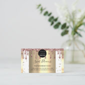 Logo Hair Makeup Nails Drift SPA QR Code White Visitekaartje (Staand voorkant)