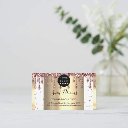 Logo Hair Makeup Nails Drift SPA QR Code White Visitekaartje (Staand voorkant)