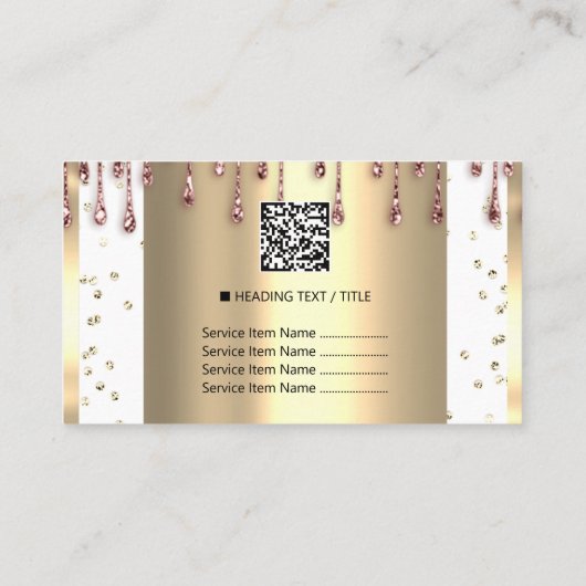 Logo Hair Makeup Nails Drift SPA QR Code White Visitekaartje (Achterkant)
