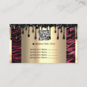 Logo Hair Makeup Nails Drift SPA QRCode Burgundy Visitekaartje (Achterkant)