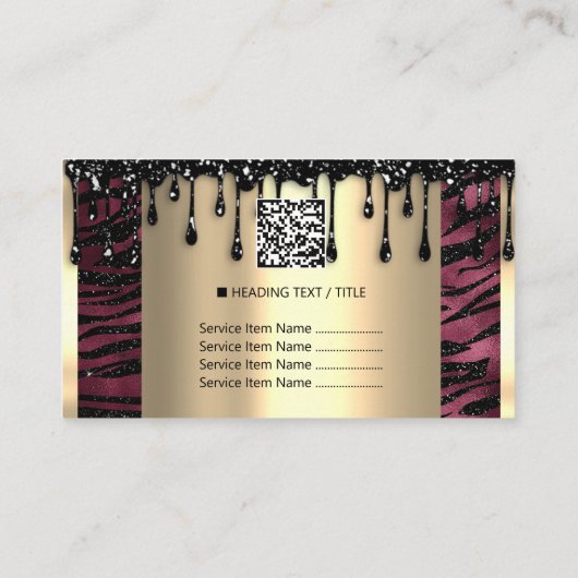 Logo Hair Makeup Nails Drift SPA QRCode Burgundy Visitekaartje (Achterkant)