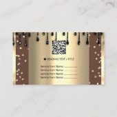 Logo Hair Makeup Nails Drift SPA QRCode Gold Brown Visitekaartje (Achterkant)