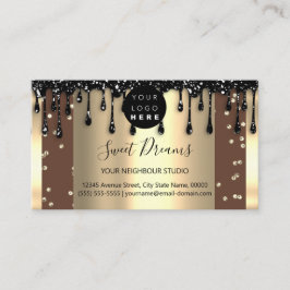 Logo Hair Makeup Nails Drift SPA QRCode Gold Brown Visitekaartje