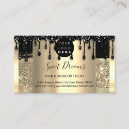 Logo Hair Makeup Nails Drift SPA QRCode Gold Glam Visitekaartje