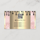 Logo Hair Makeup Nails Drift SPA QRCode Gold Pink Visitekaartje (Achterkant)