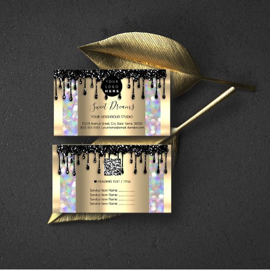 Logo Hair Makeup Nails Drift SPA QRCode Holograaf Visitekaartje