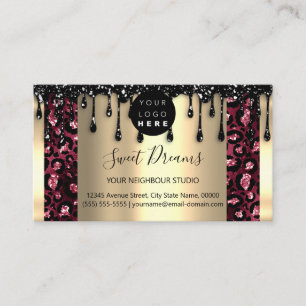 Logo Hair Makeup Nails Drip SPA QRCode Gold Animal Visitekaartje