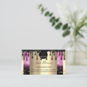 Logo Hair Makeup Nails Drip SPA QRCode Pink Visitekaartje (Staand voorkant)
