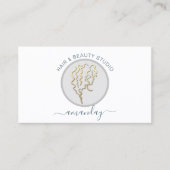 Logo Hairdresser Makeup Artist Blue QR Code White Visitekaartje (Voorkant)