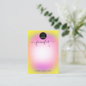 Logo handgemaakte juwelen Kaart Geel Roze Visitekaartje (Staand voorkant)