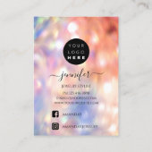 Logo handgemaakte juwelen Kaart holografisch Roos Visitekaartje (Achterkant)