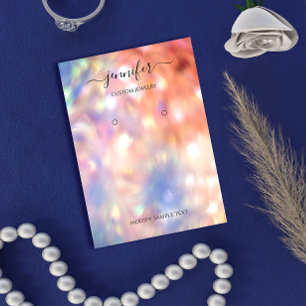 Logo handgemaakte juwelen Kaart holografisch Roos Visitekaartje