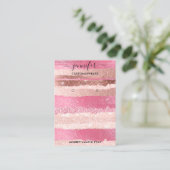 Logo handgemaakte juwelen Kaart roze rozenstrepen Visitekaartje (Staand voorkant)