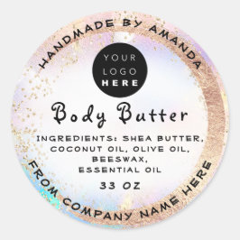 Logo Handgemaakte naam Balm Butter Cosmetic Ronde Sticker
