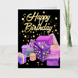 Logo Handgeschilderde Paarse Cadeaus Zakelijk Verj Folie Feestdagenkaart