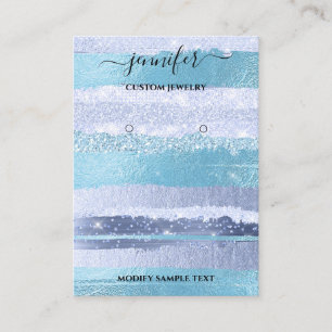 Logo Handmade Jewelry Kaart Blue Stripes Visitekaartje