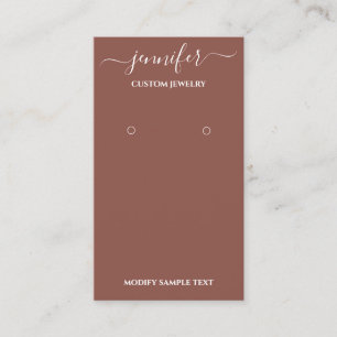 Logo Handmade Jewelry Kaart Brown Roos Visitekaartje