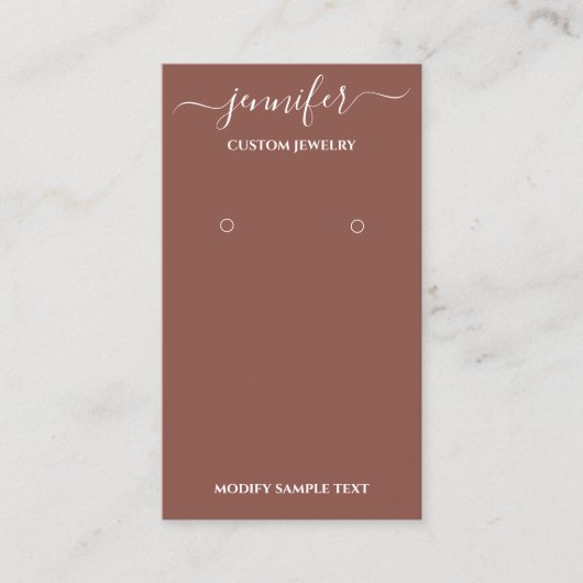 Logo Handmade Jewelry Kaart Brown Roos Visitekaartje (Voorkant)