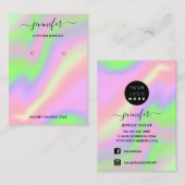 Logo Handmade Jewelry Kaart Holographic Pinky Visitekaartje (Voorkant / Achterkant)