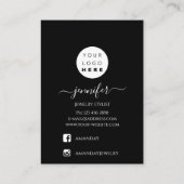 Logo Handmade Jewelry Kaart Minimalism Black White Visitekaartje (Achterkant)