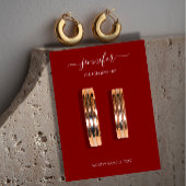 Logo Handmade Jewelry Kaart Minimalism Burgundy Visitekaartje