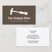 Logo handymanconstructie van een timmerhammer visitekaartje (Voorkant / Achterkant)