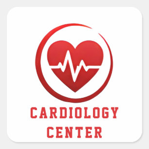 ❤️ Logo Hartzorgkliniek Cardiologie Centrum 💙 Vierkante Sticker