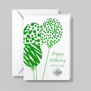 Logo heldergroene ballonnen verjaardagskaart voor feestdagen kaart