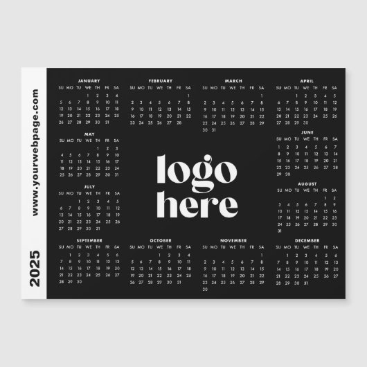 Logo Here Black 2025 Magnetische Kalender (Voorkant)