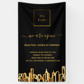 Logo heropende thuisschoonmaakservice voor bedrijv spandoek (Verticaal)