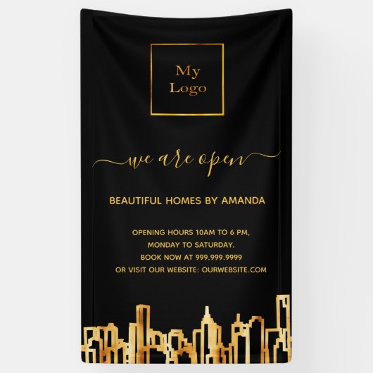 Logo heropende thuisschoonmaakservice voor bedrijv spandoek (Verticaal)