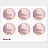 Logo Heropening Hair Beauty Salon roos Gold Ronde Sticker (Vel)