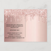 Logo heropening schoonheid salon roos goud glitter briefkaart (Achterkant)