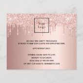 Logo heropening schoonheid salon roos goud glitter flyer (Achterkant)