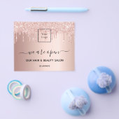 Logo heropening schoonheid salon roos goud glitter flyer (Enkel)
