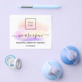 Logo het heropenen van witte pastels interieurontw flyer (Enkel)