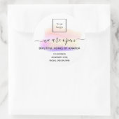 Logo het heropenen van witte pastels interieurontw ronde sticker (Tas)