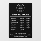 Logo hier openingstijden bedrijf bedrijfsbedrijf raamsticker (Vel)