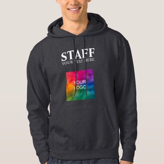 Logo Hier Personeelsformatie lid Mannen donkergrij Hoodie (Voorkant)