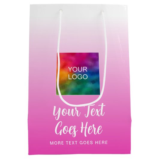 Logo hier pink aangepaste sjabloon typografie scri medium cadeauzakje (Achterkant)