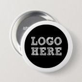 Logo hier ronde button 7,6 cm (Voorkant /achterkant)