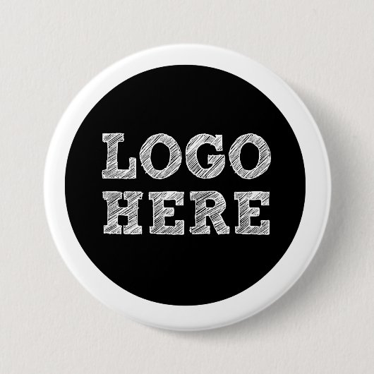 Logo hier ronde button 7,6 cm (Voorkant)